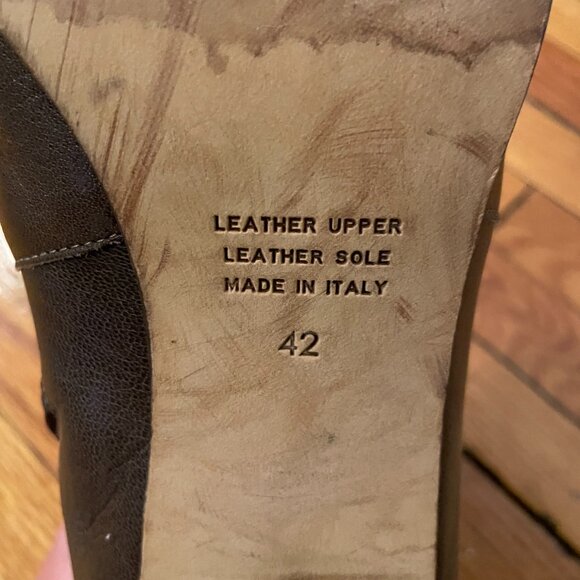 Heeled Ankle Boots. Leather, made in Italy. EU 42, US 11 - Picture 9 of 9